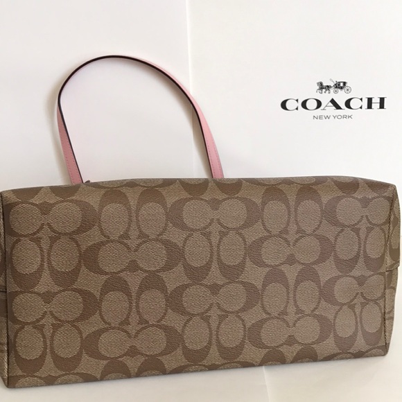 💕🌸coach tote🌸shoulder bag/khaki/blush - Picture 6 of 8